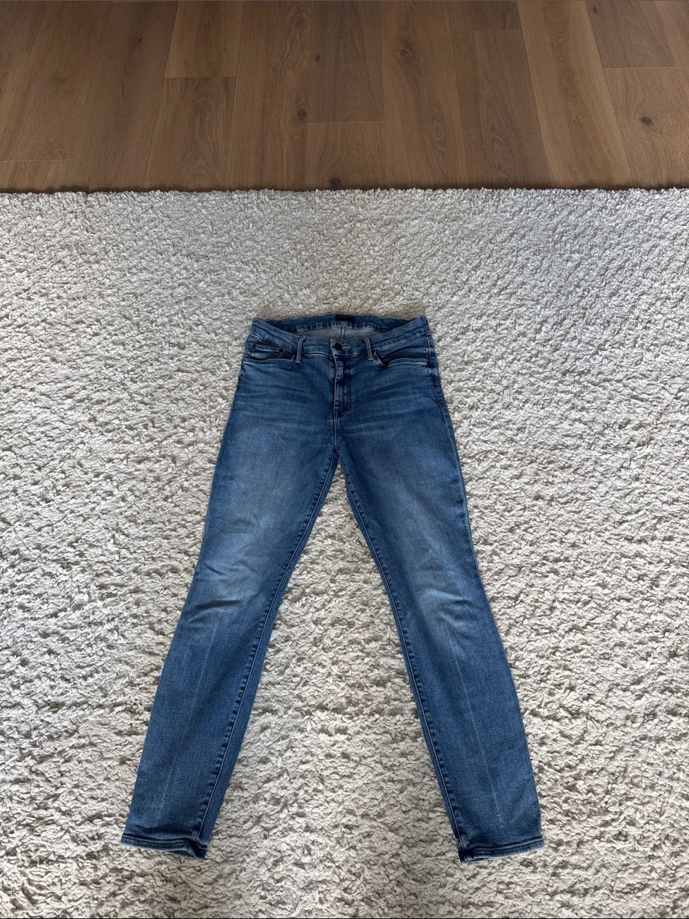 MOTHER The Looker Ankle Denim Jeans - Light Blue